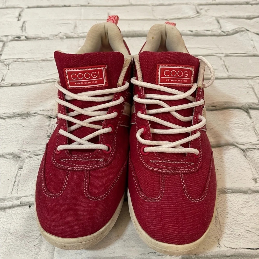 Men’s COOGI red chambray sneakers Sz 1 - Picture 2 of 8